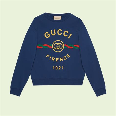 felpa cotone bicolore gucci|Gucci Felpa in cotone stampato con cappuccio.